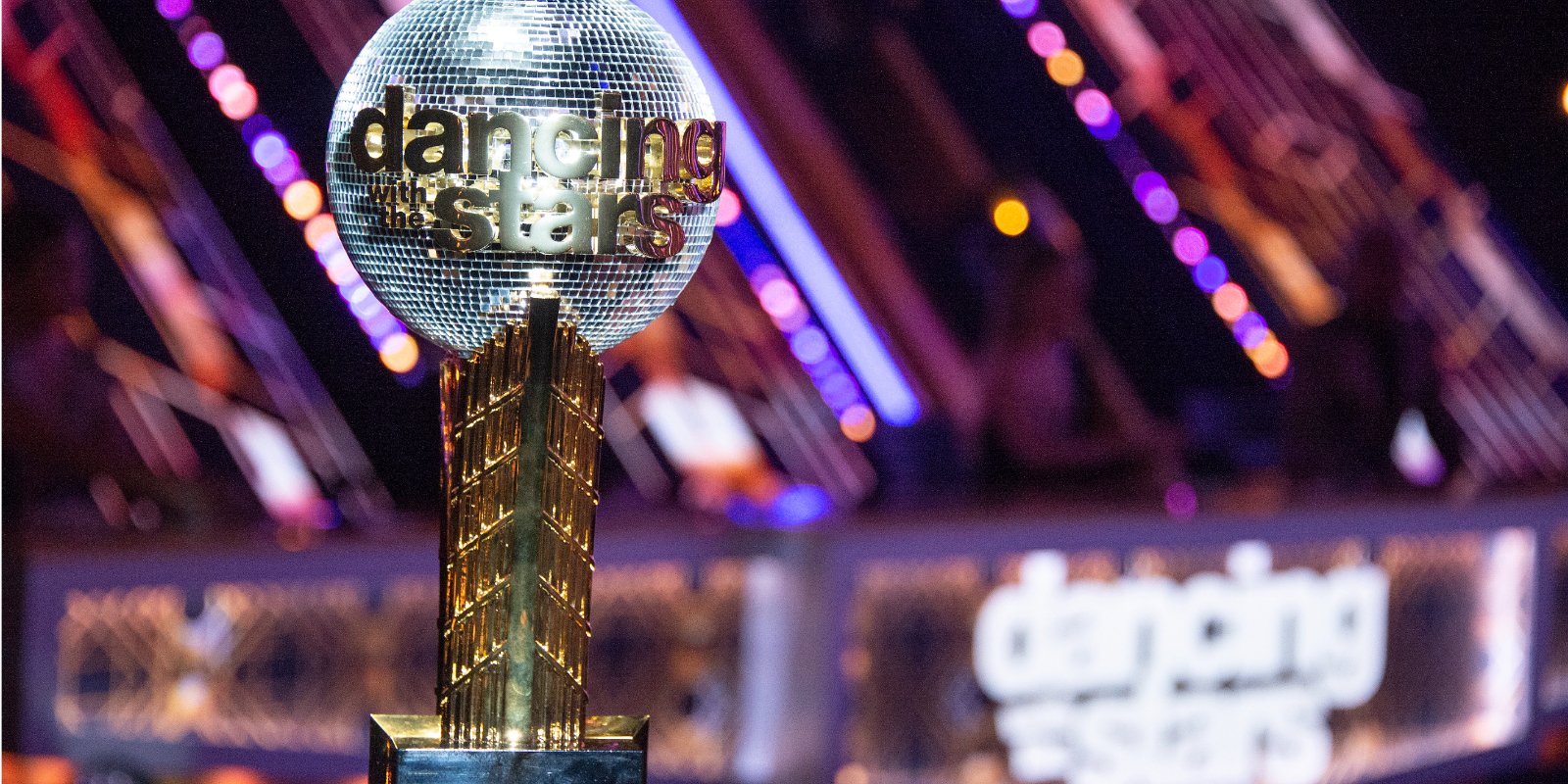 'Dancing with the Stars' mirrorball trophy on the set of the Disney+ series.