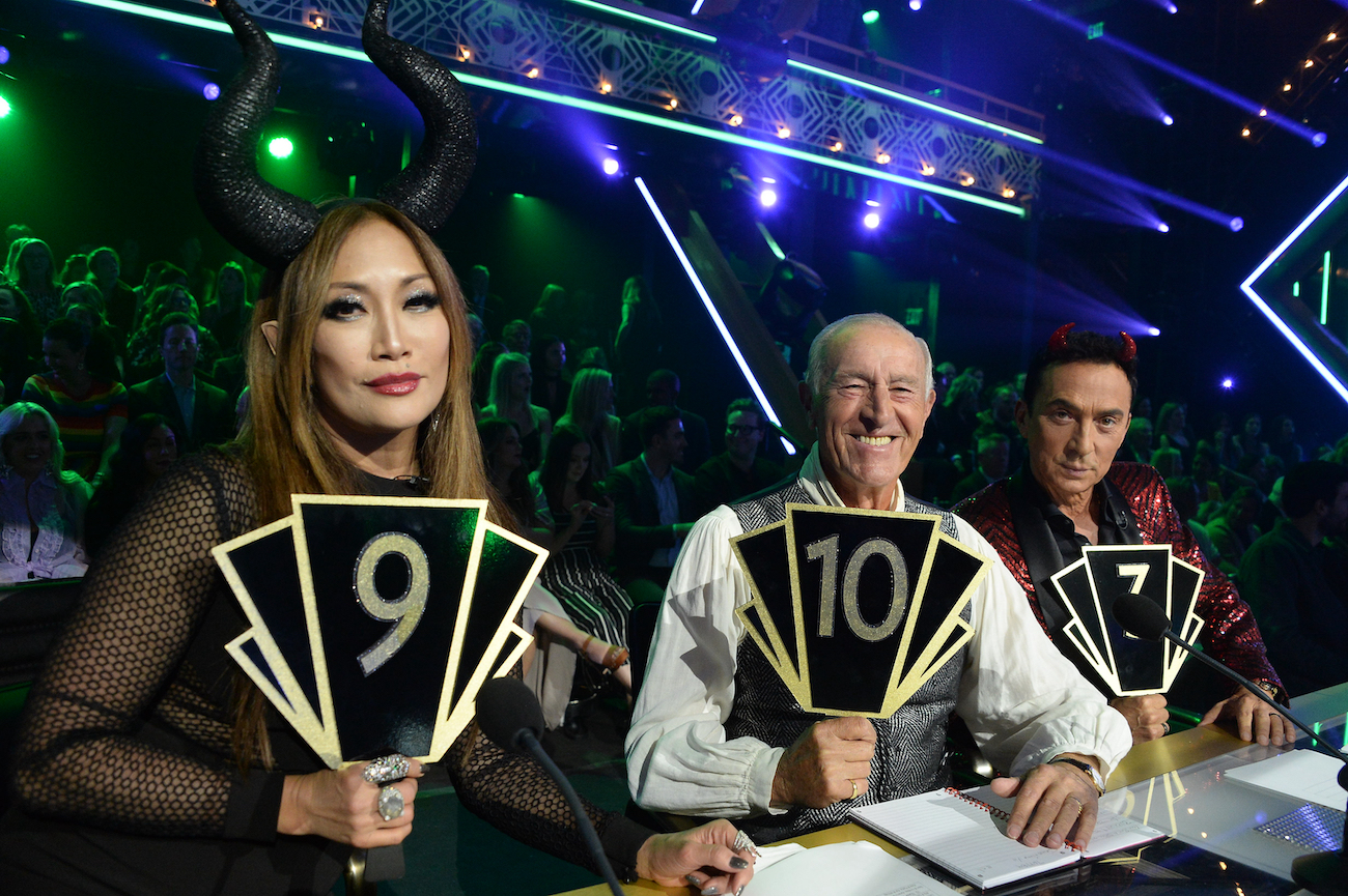 'DWTS' judges Carrie Ann Inaba, Len Goodman, and Bruno Tonioli during the 2019 season of the show