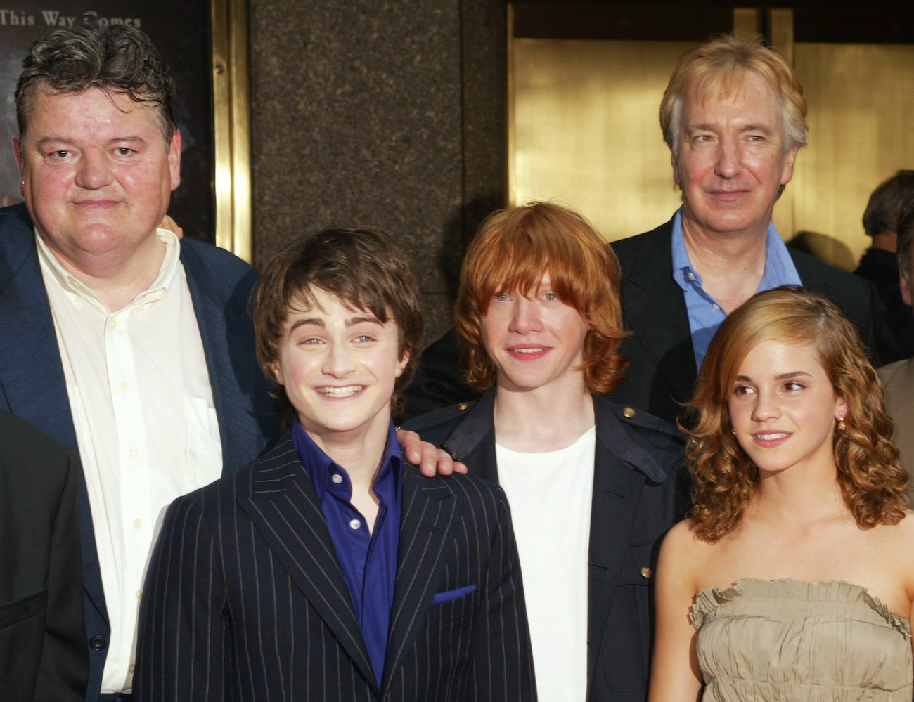 Robbie Coltrane, Daniel Radcliffe, Rupert Grint, Emma Watson, Alan Rickman, who helped orchestrate one of the Radcliffe's favorite pranks on the set of 'Harry Potter'