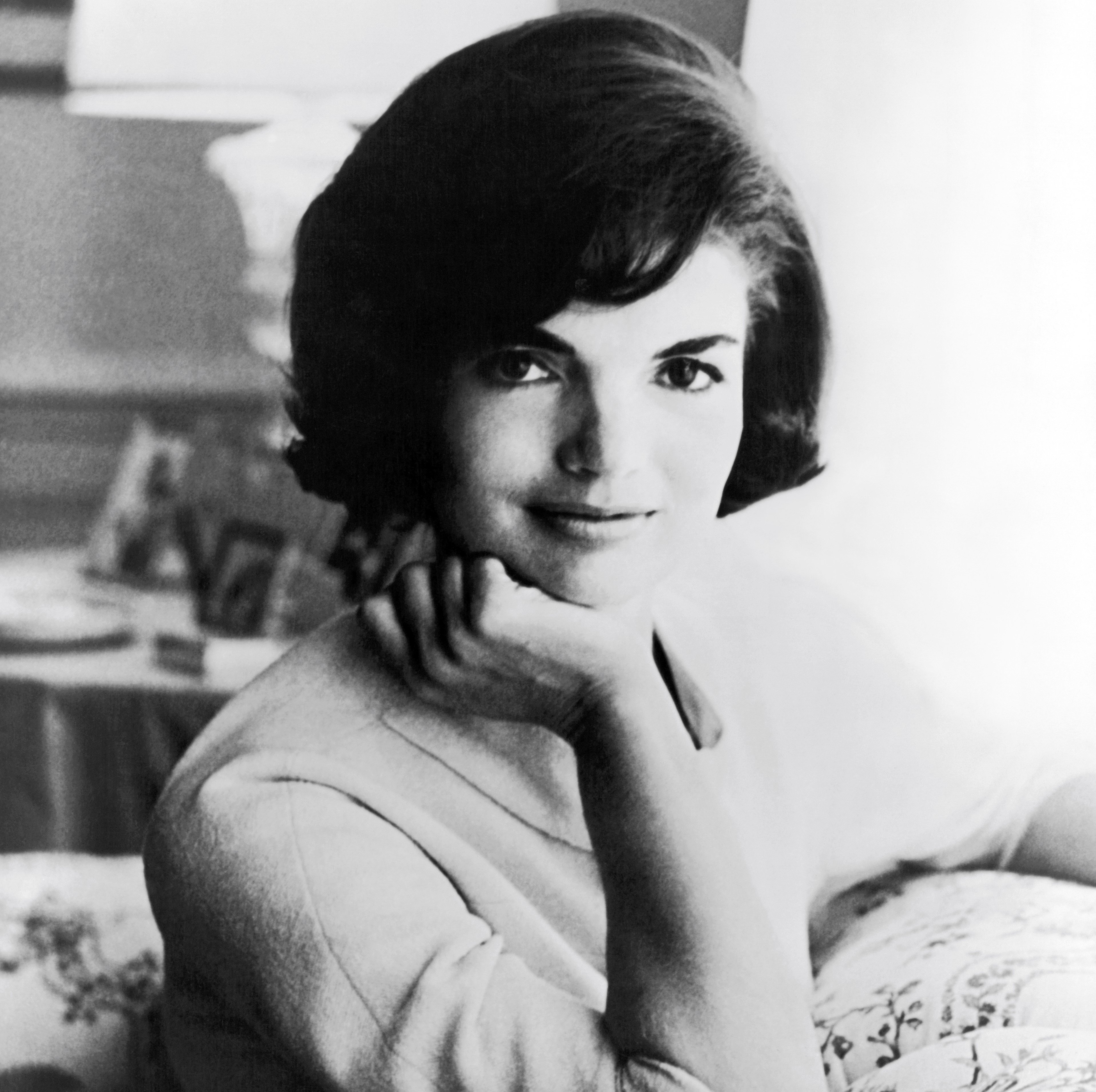 Jackie Kennedy on a couch
