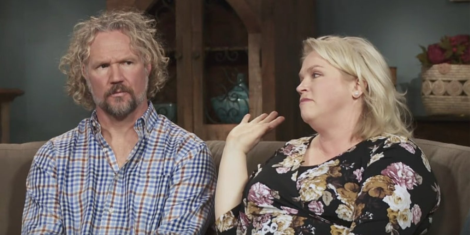 Kody and Janelle Brown in a couch confessional on TLC's 'Sister Wives.'