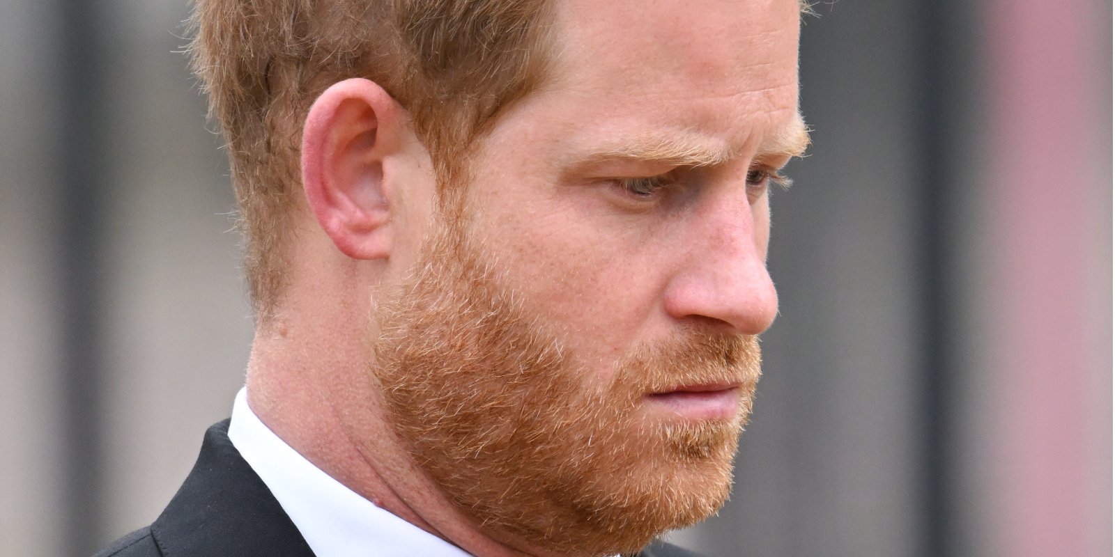 Prince Harry photographed at Queen Elizabeth's funeral procession in Sept. 2022.