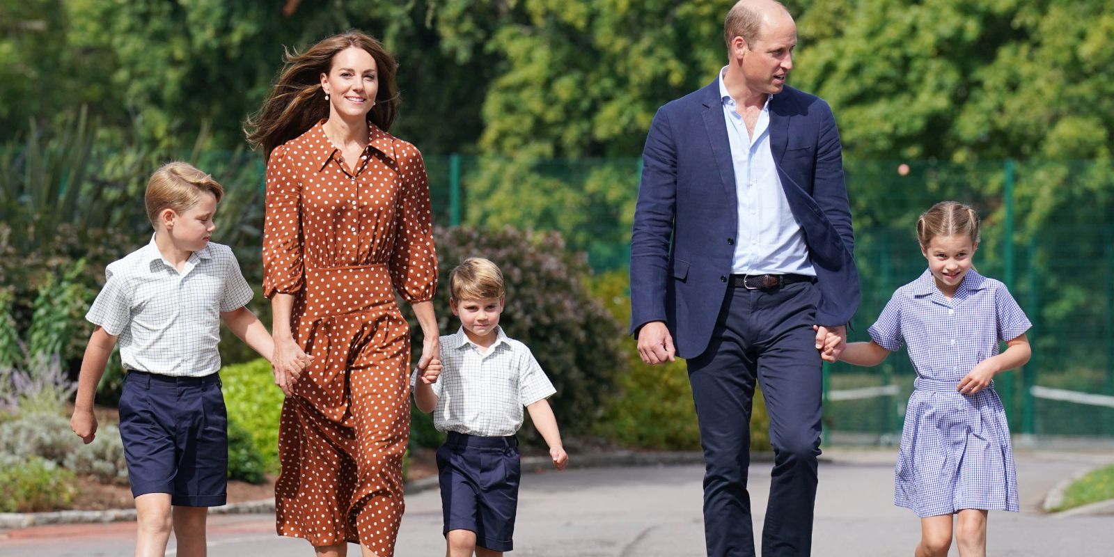 Kate Middleton, Prince William and children Princes George and Louis and Princess Charlotte.