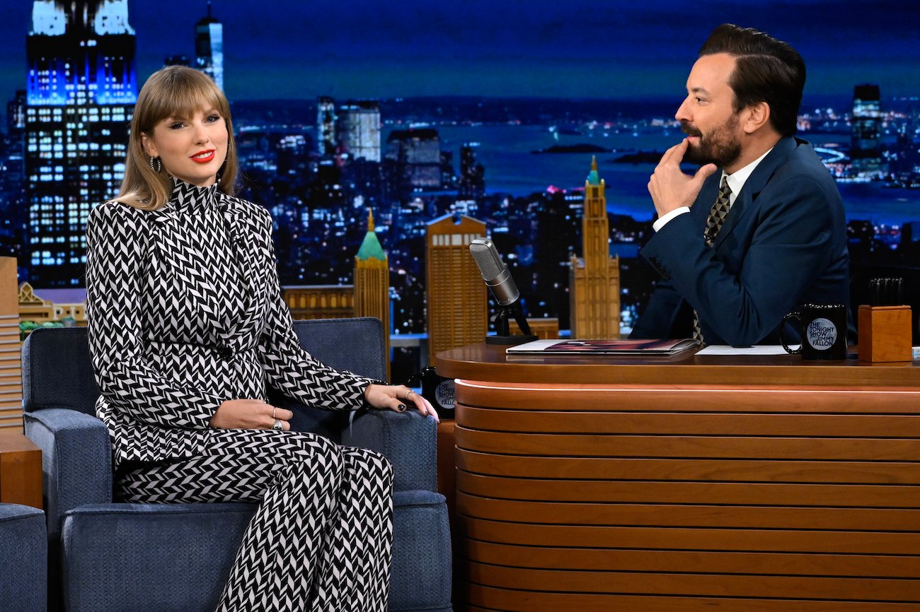Taylor Swift, who many are calling 'fatphobic' now, promoting her album 'Midnights' on Jimmy Fallon's show