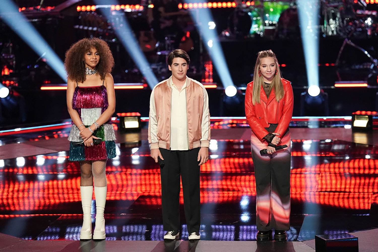 Destiny Leigh, Kique, and Rowan Grace on The Voice Season 22 Episode 13