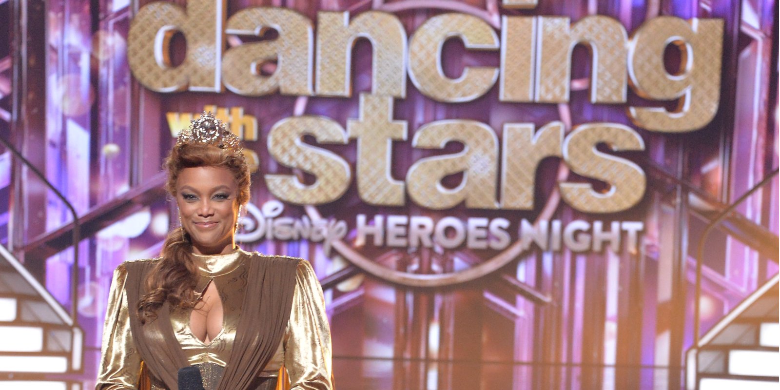 Tyra Banks on the set of Dancing with the Stars for Disney Heroes Night in 2020.