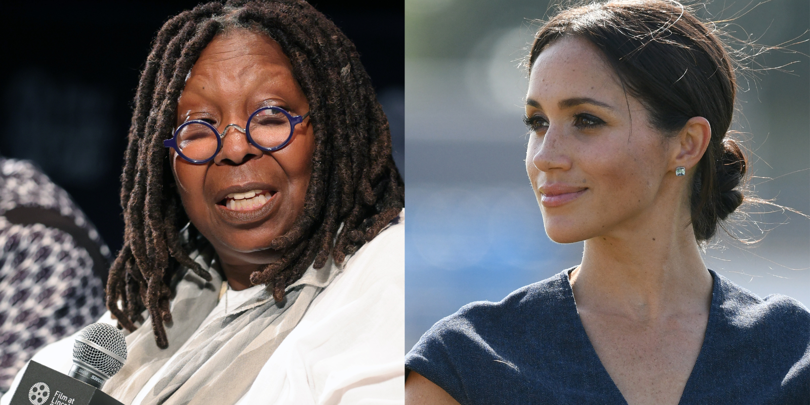 'The View' star Whoopi Goldberg and Meghan Markle in side by side images.