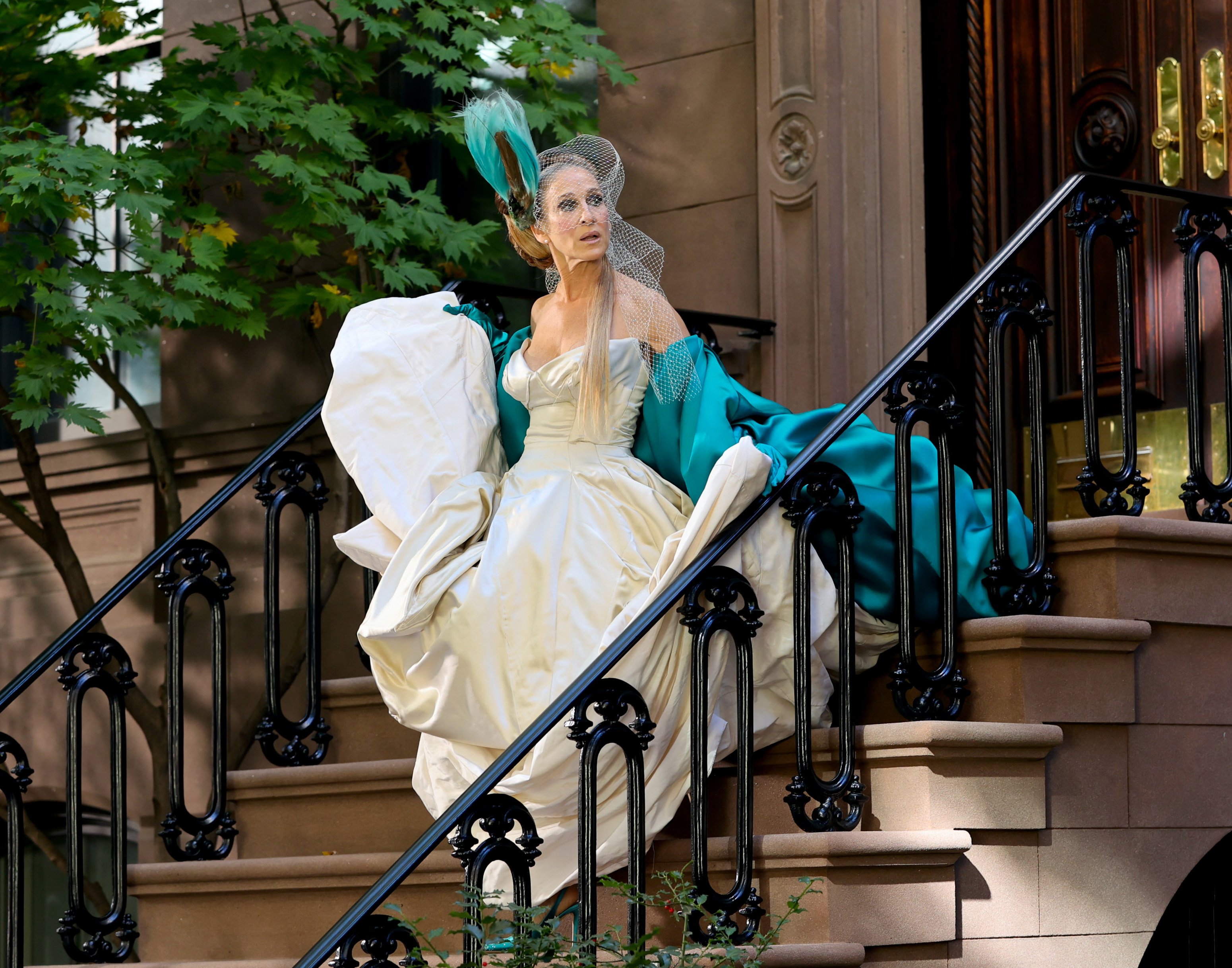 Sarah Jessica Parker is seen on the set of "And just like that..." season 2 on November 03, 2022