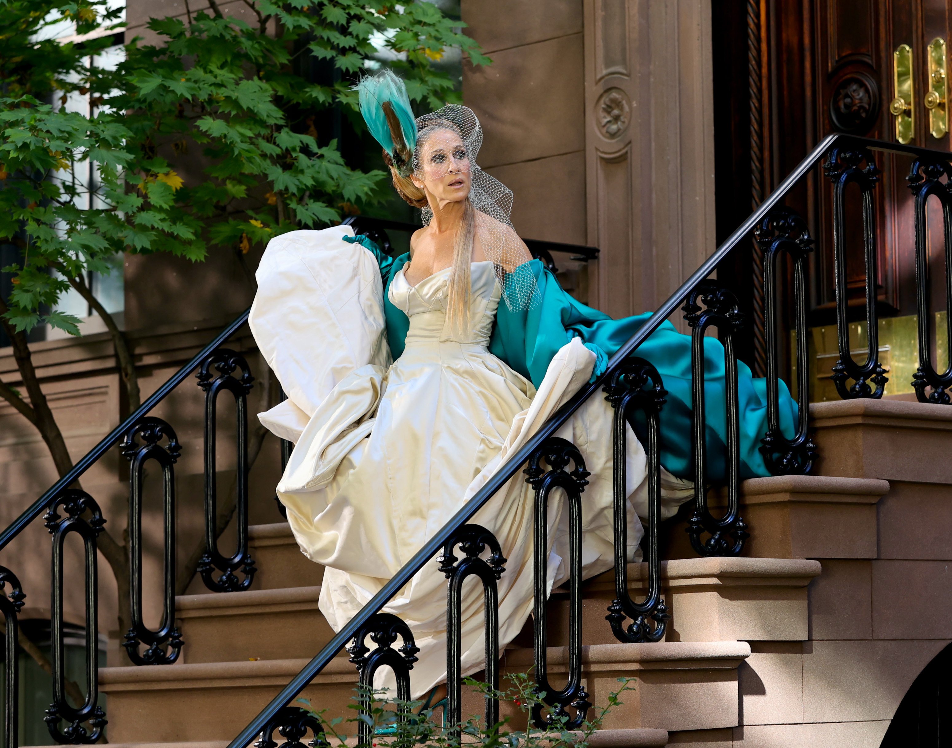 Sarah Jessica Parker is seen on the set of "And Just Like That..." season 2 on November 03, 2022