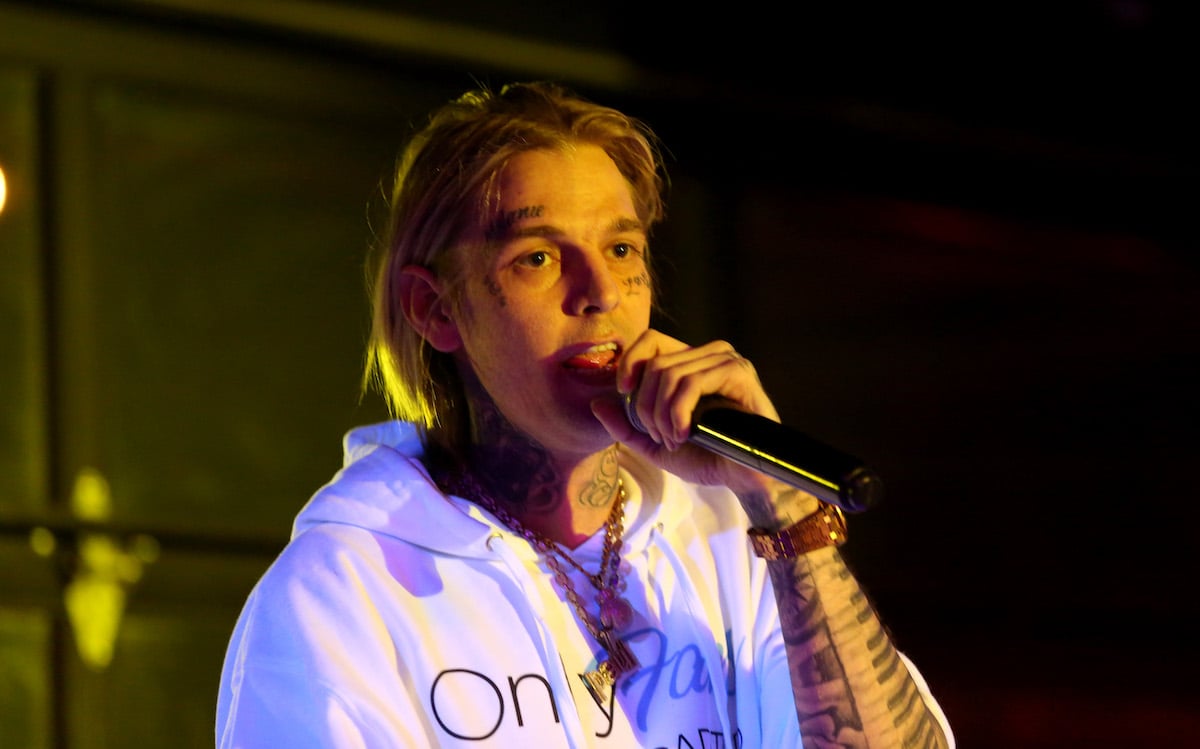 Singer and producer Aaron Carter performs at a male revue on February 12, 2022