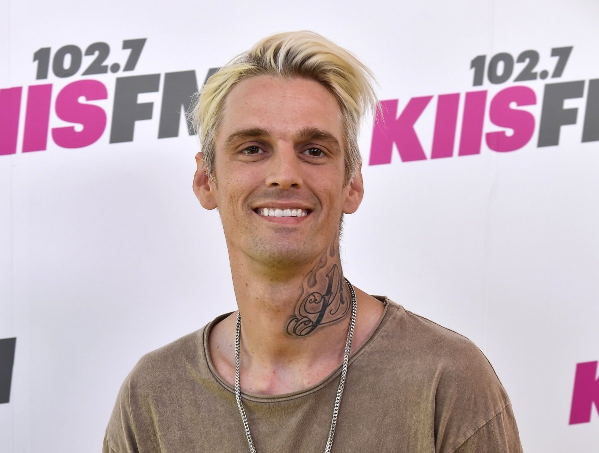 Aaron Carter smiles on the carpet at the 102.7 KIIS FM's Wango Tango event