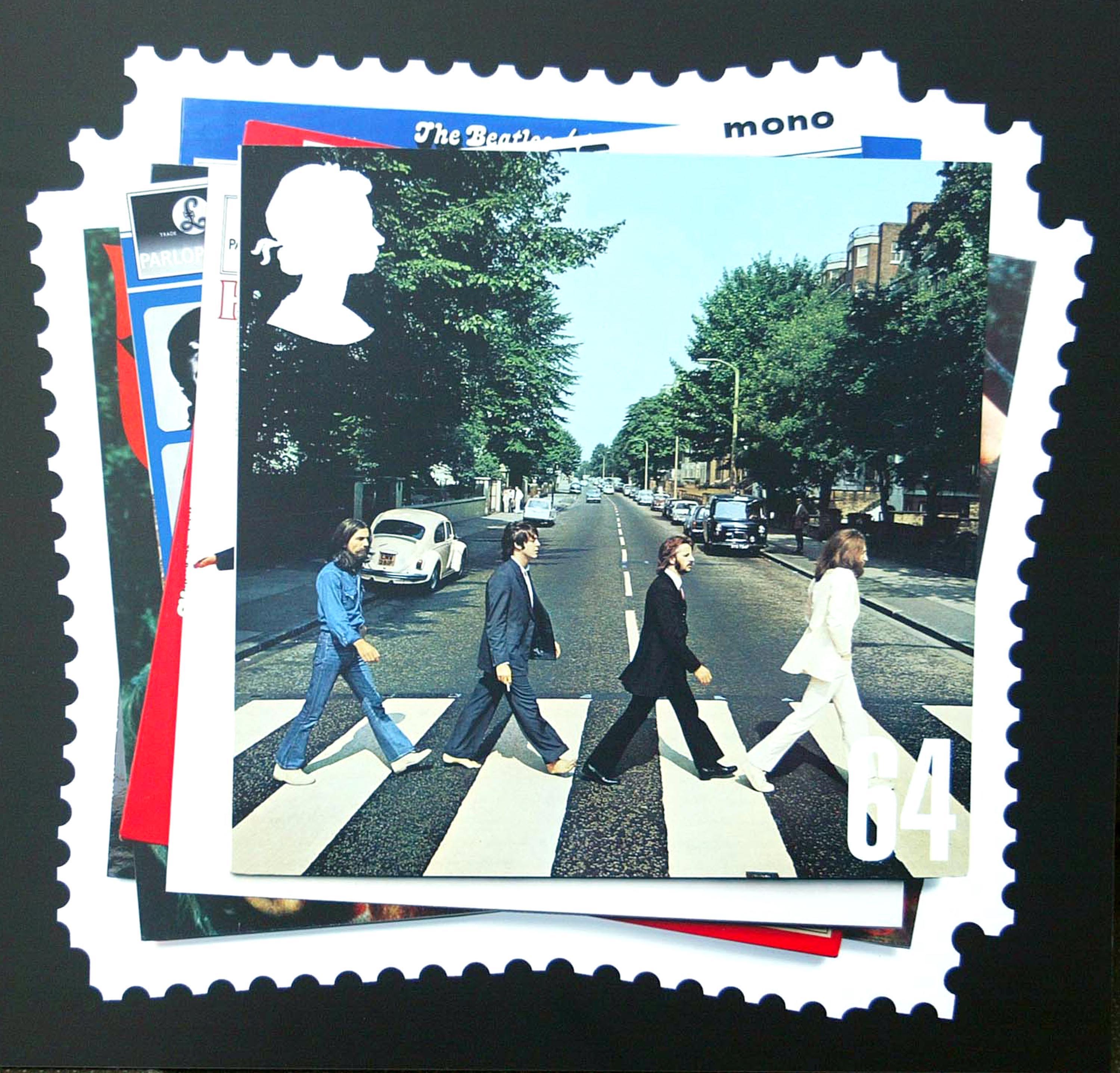 Royal stamps featuring the Abbey Road cover with The Beatles
