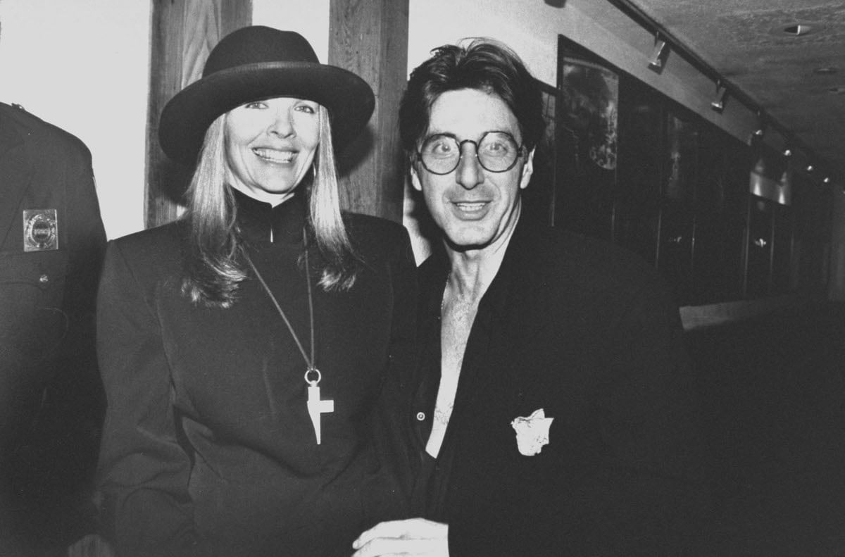 Al Pacino (R) and Diane Keaton (L) smiling