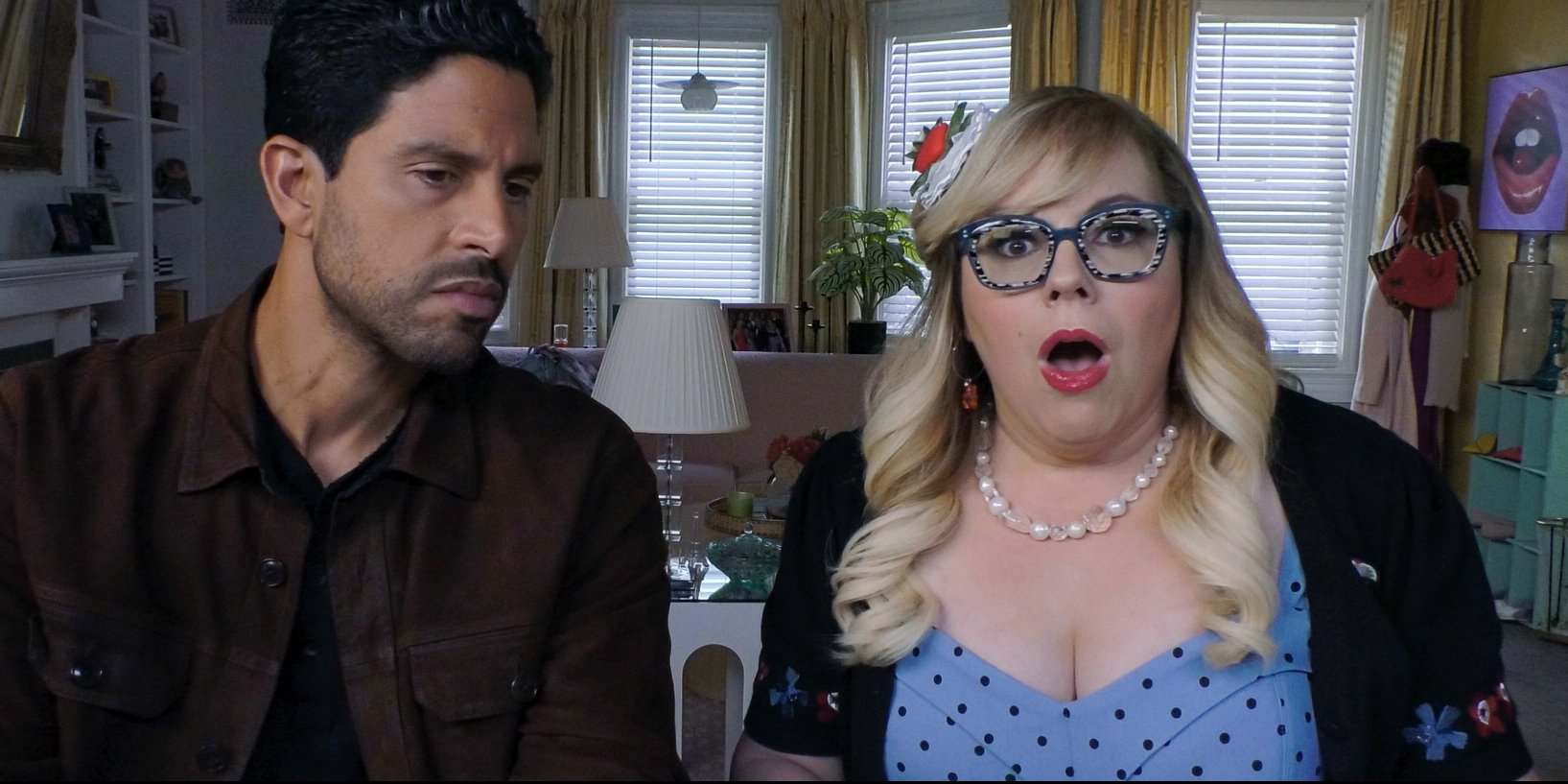 Alvez sitting next to a surprised looking Garcia in the 'Criminal Minds: Evolution' premiere