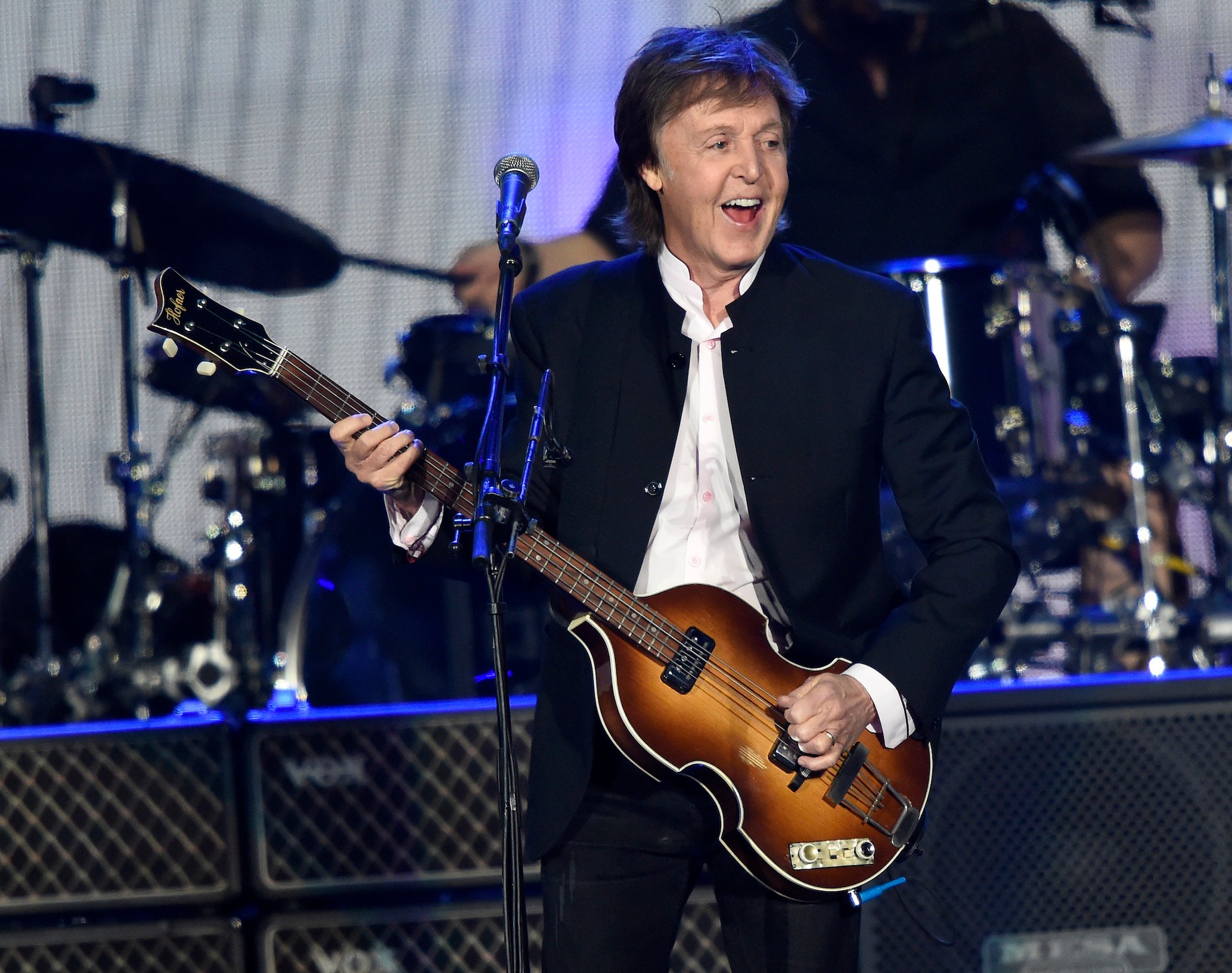 Paul McCartney formerly of The beatles performs at the Desert Trip at The Empire Polo Club in Indio, California