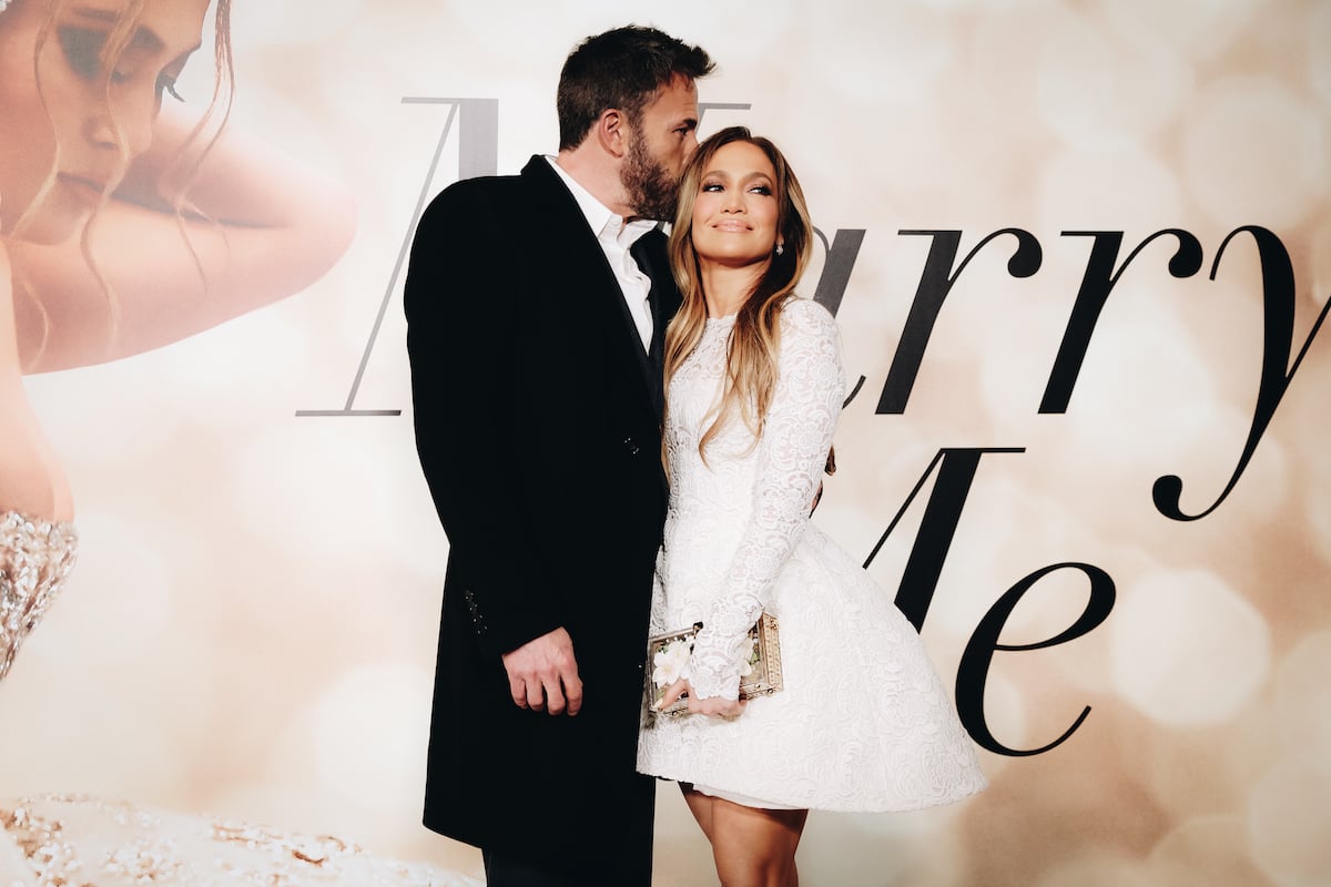 Ben Affleck kisses Jennifer Lopez on the head at the 'Marry Me' premiere
