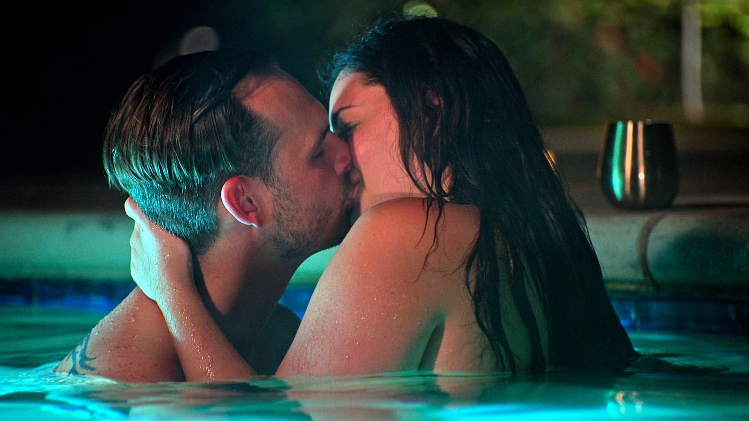 'Love Is Blind' couple Brennon and Alexa kissing in a pool. Do Brennon and Alexa get married this season?