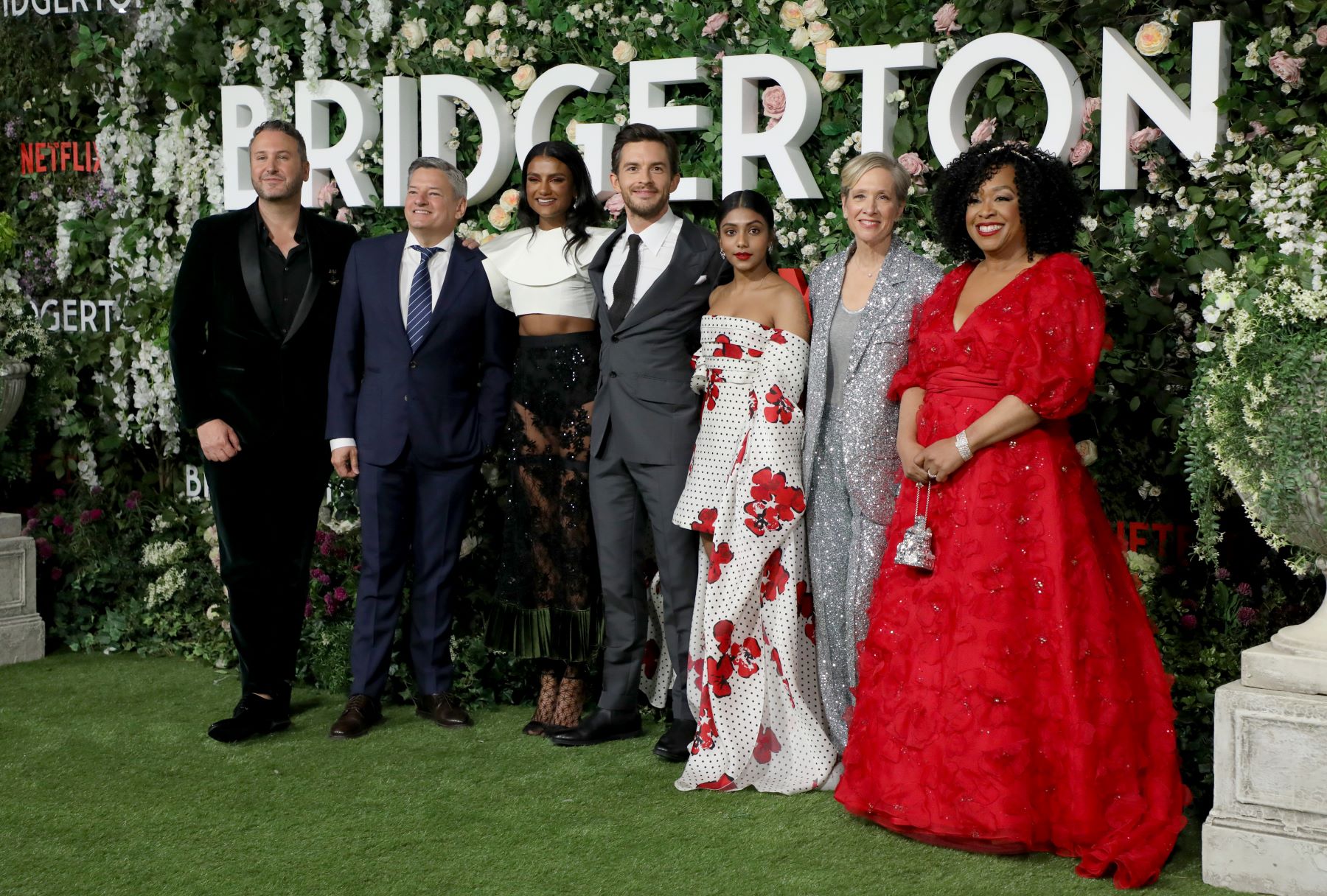 The cast of 'Bridgerton' Series 2 at its world premiere at Tate Modern in London, England