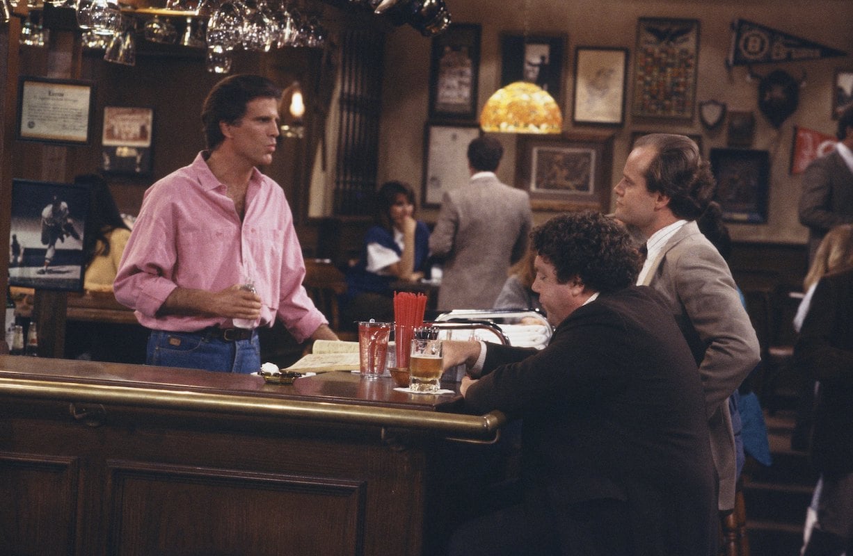 'Cheers': Sam (Ted Danson) talks to Norm (George Wendt) and Frasier (Kelsey Grammer)