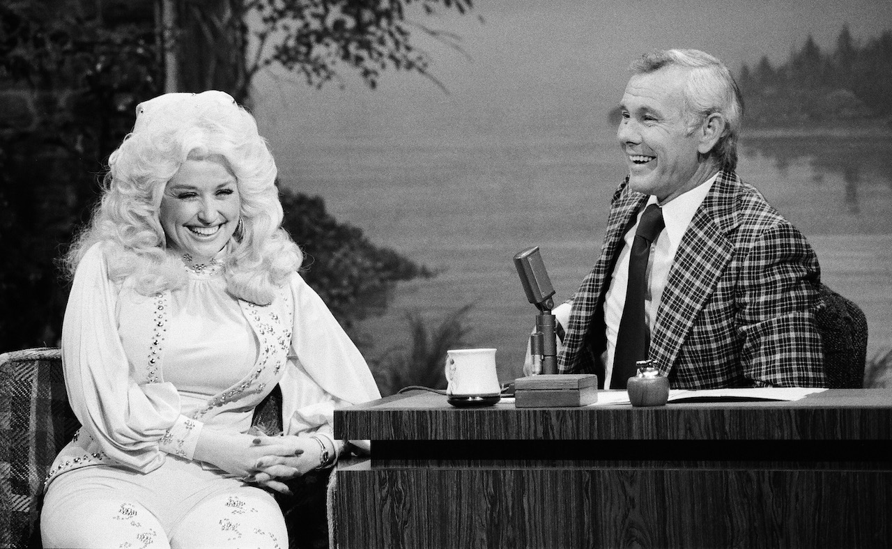Dolly Parton and Johnny Carson on 'The Tonight Show' in 1977.