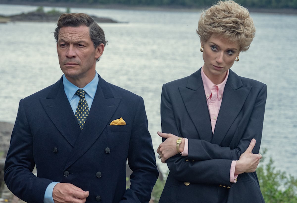 Dominic West as King Charles III, who 'The Crown' Season 5 does a 'big favor' according to Andrew Morton, and Elizabeth Debicki as Princess Diana in a scene from 'The Crown' Season 5.