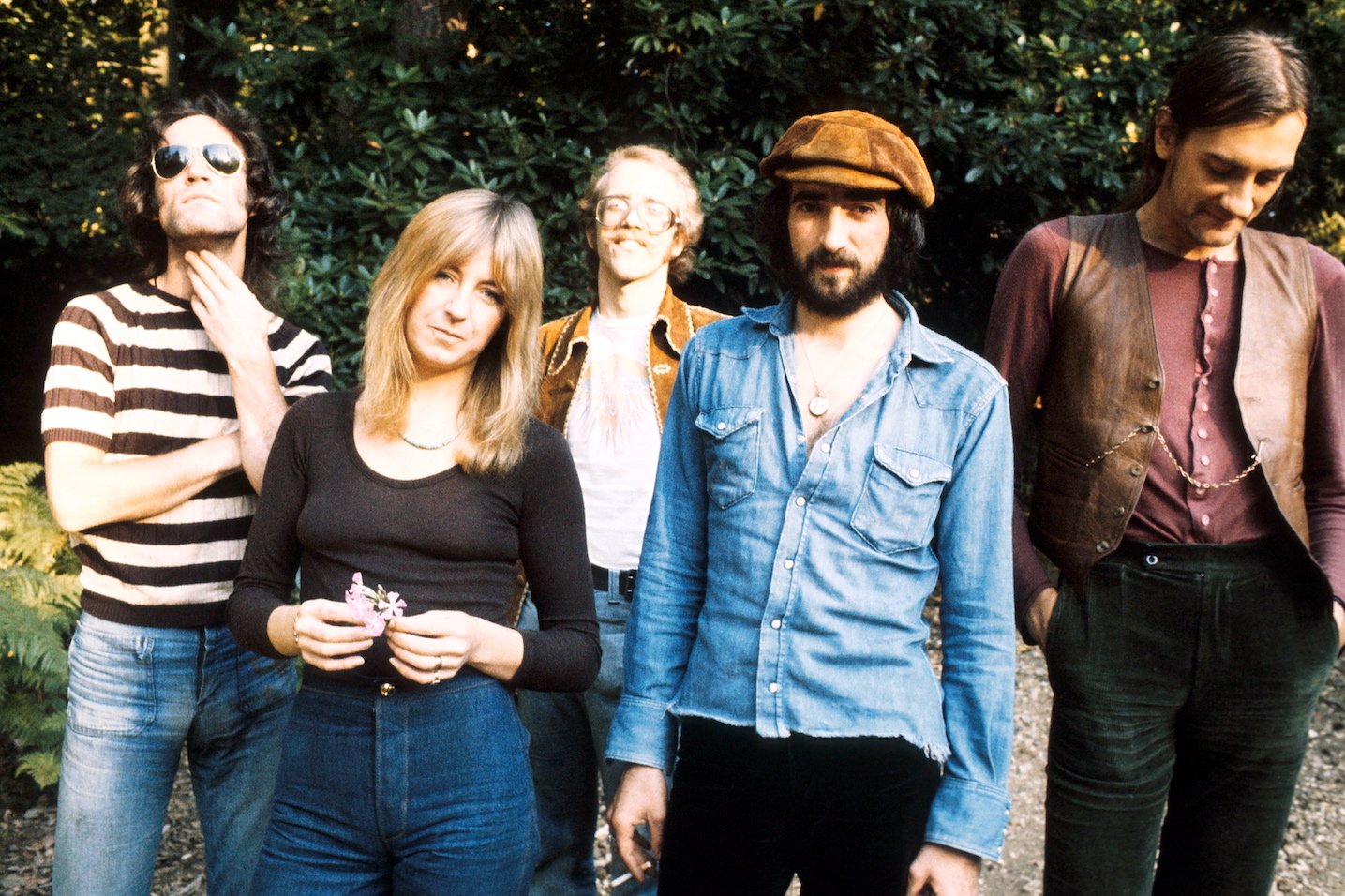 A Fleetwood Mac group photo including Bob Weston, Christine McVie, Bob Welch, John McVie and Mick Fleetwood