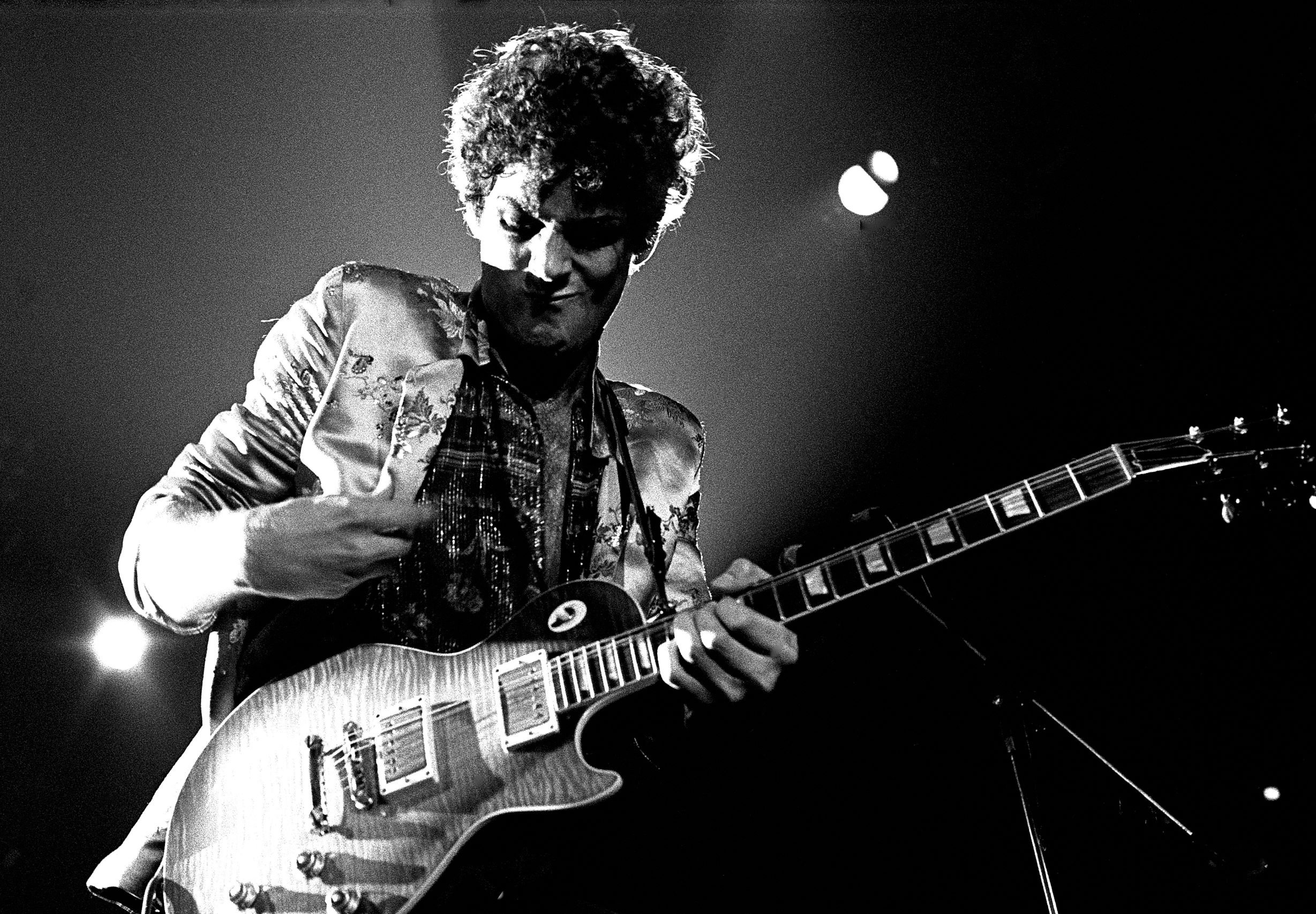 Fleetwood Mac's Lindsey Buckingham with a guitar