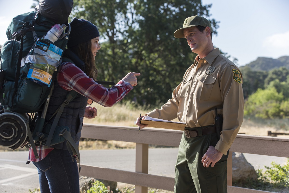 Lauren Graham as Lorelai Gilmore and Peter Krause as a park ranger in 'Gilmore Girls: A Year in the Life' |
