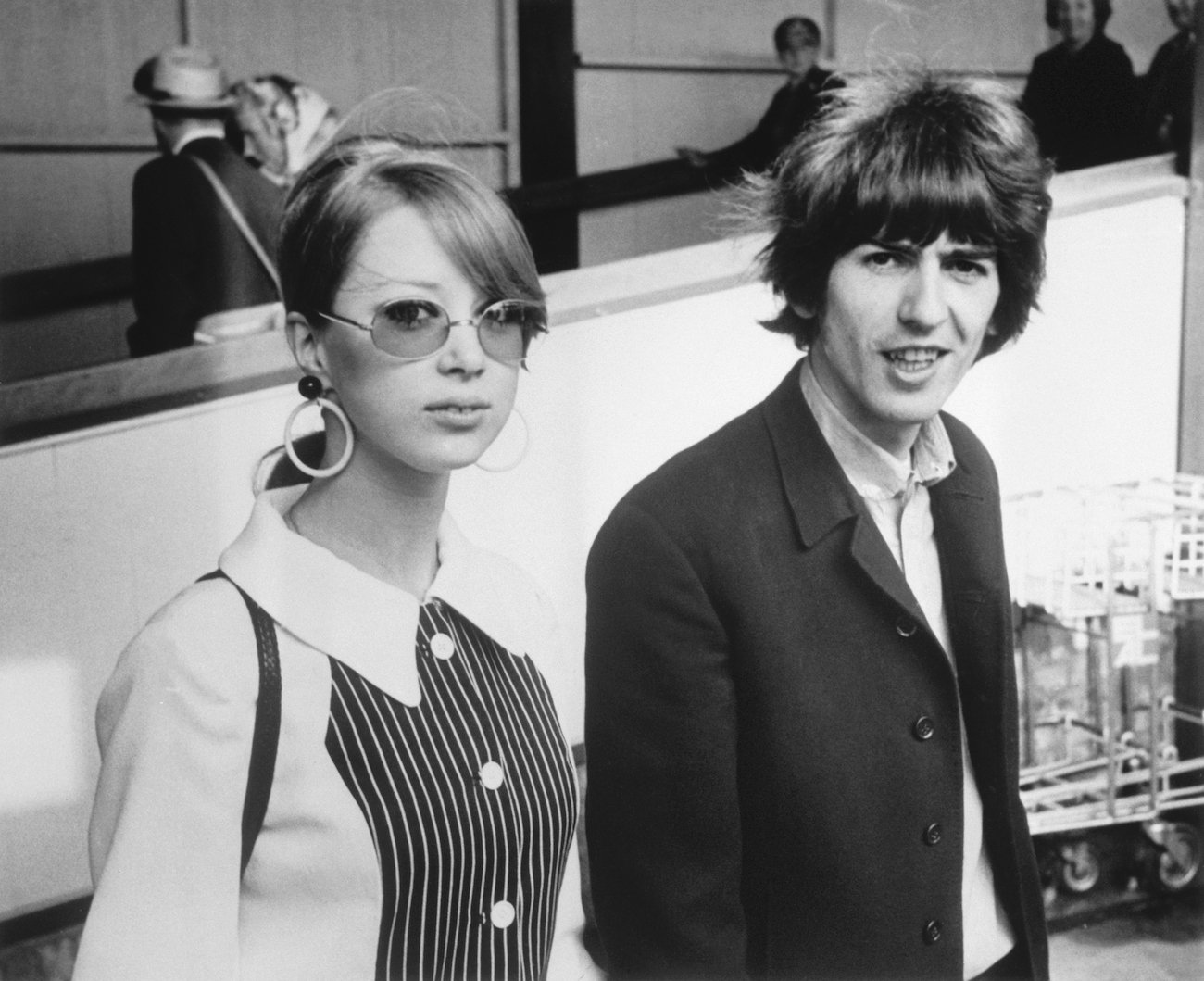 George Harrison and his wife, Pattie Boyd, setting off for their honeymoon in 1966.