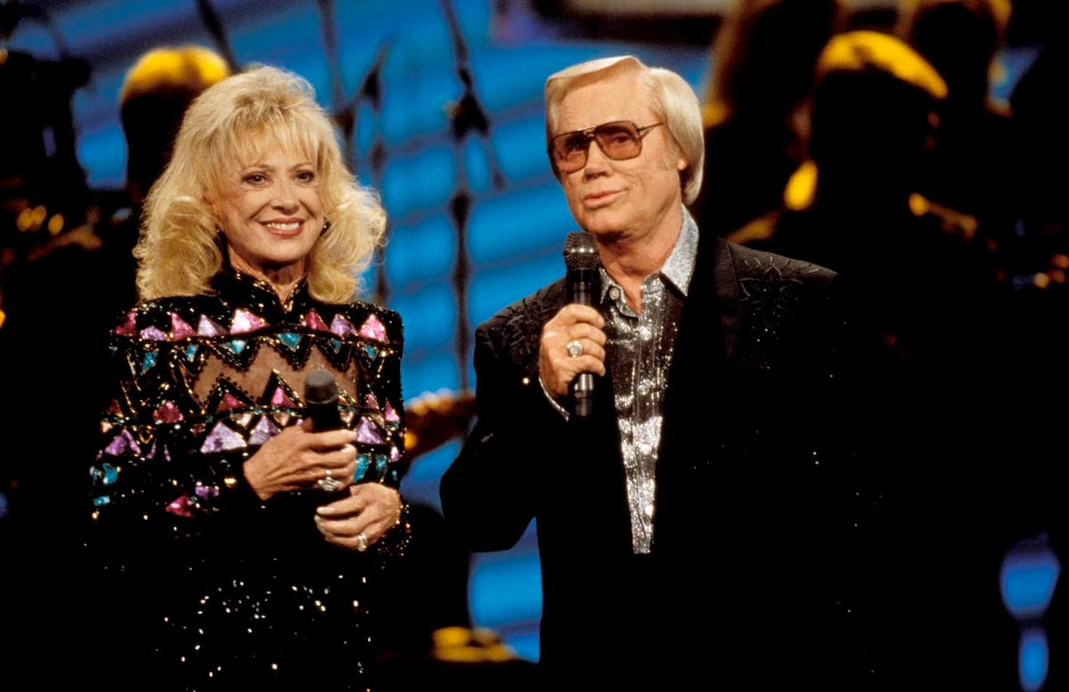 Country stars George Jones and Tammy Wynette perform together