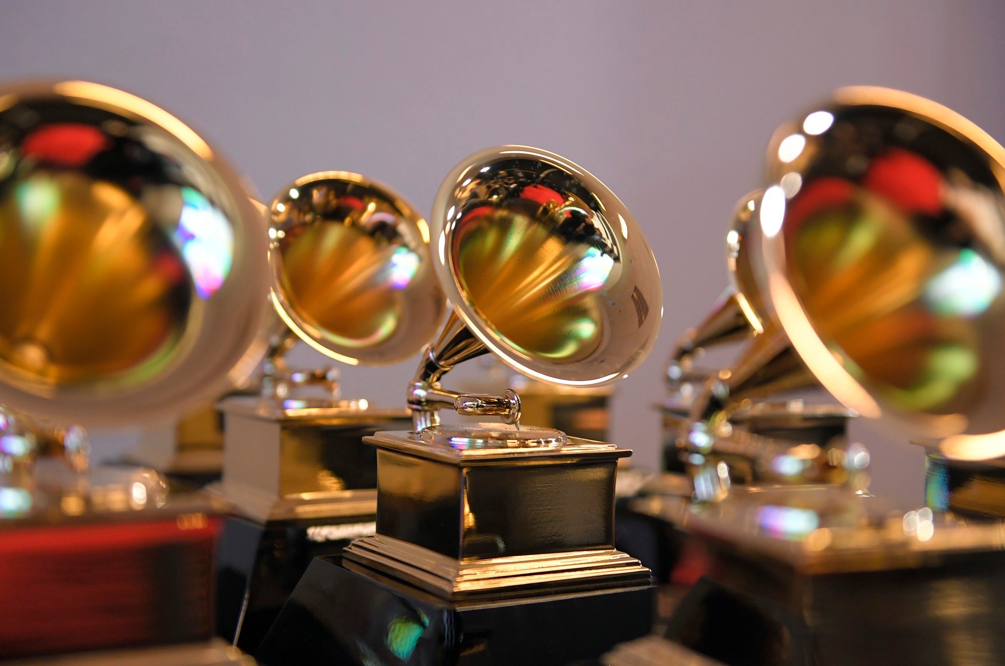 Four Grammy Awards trophies