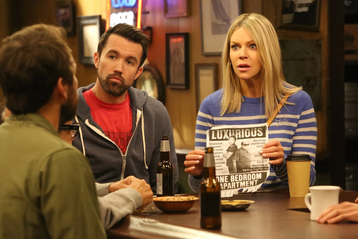 'It's Always Sunny in Philadelphia': Rob McElhenney and Kaitlin Olsen show Charlie Day and Danny DeVito their flyer