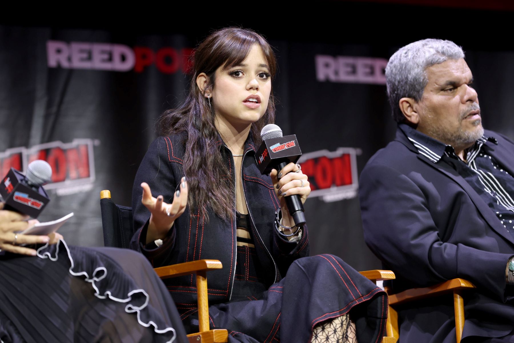 Jenna Ortega and Luis Guzman at Netflix's 'Wednesday' panel at New York Comic Con