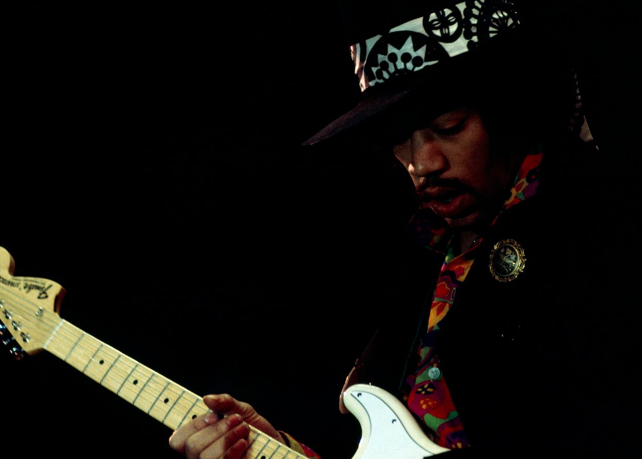 Jimi Hendrix, who received a huge honor years after his death that had nothing to do with music, plays London's Royal Albert Hall in 1968.
