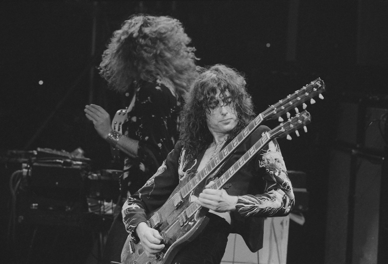 Jimmy Page (right) performs with Led Zeppelin in May 1975, nearly four years after an incredible moment proved to him 'Stairway to Heaven' would be a huge hit.