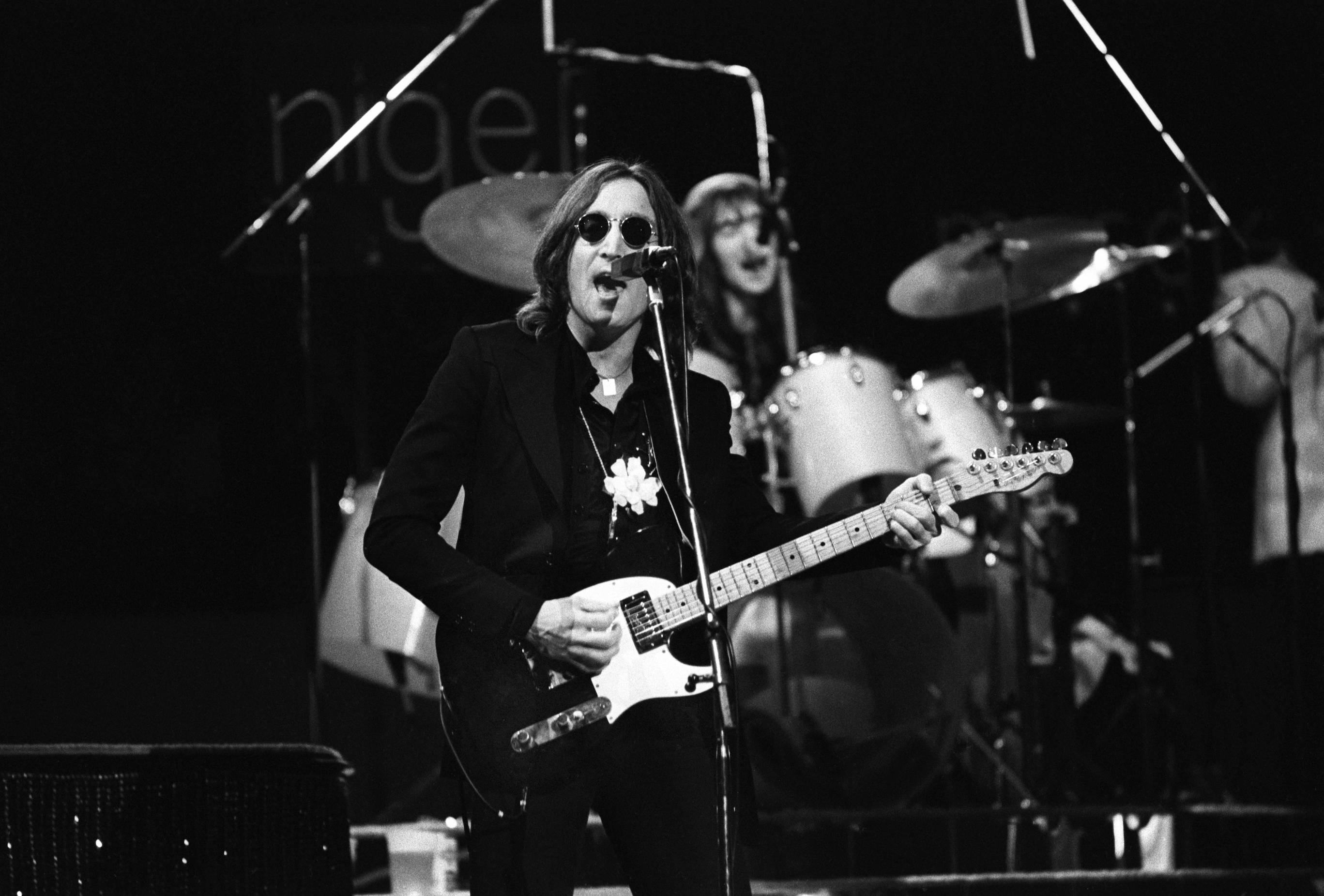 John Lennon performs at Madison Square Garden with Elton John