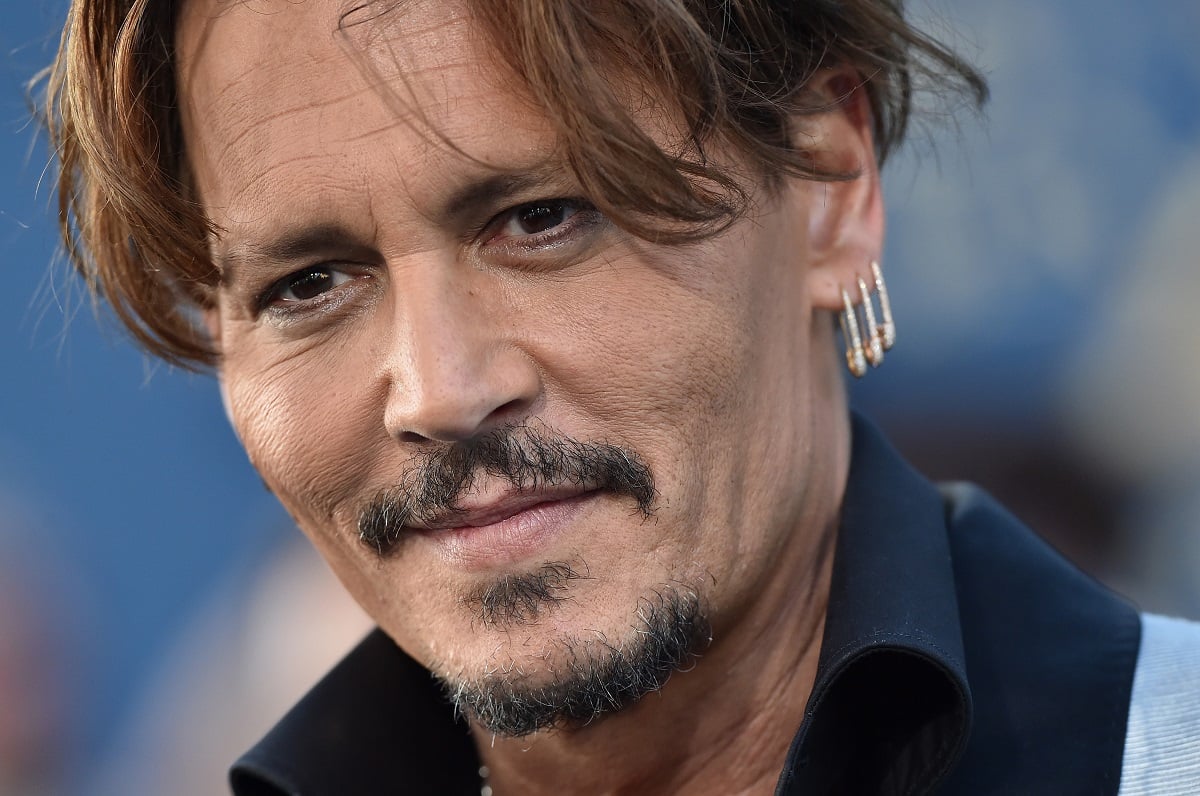 Johnny Depp at a 'Pirates of the Caribbean' premiere.