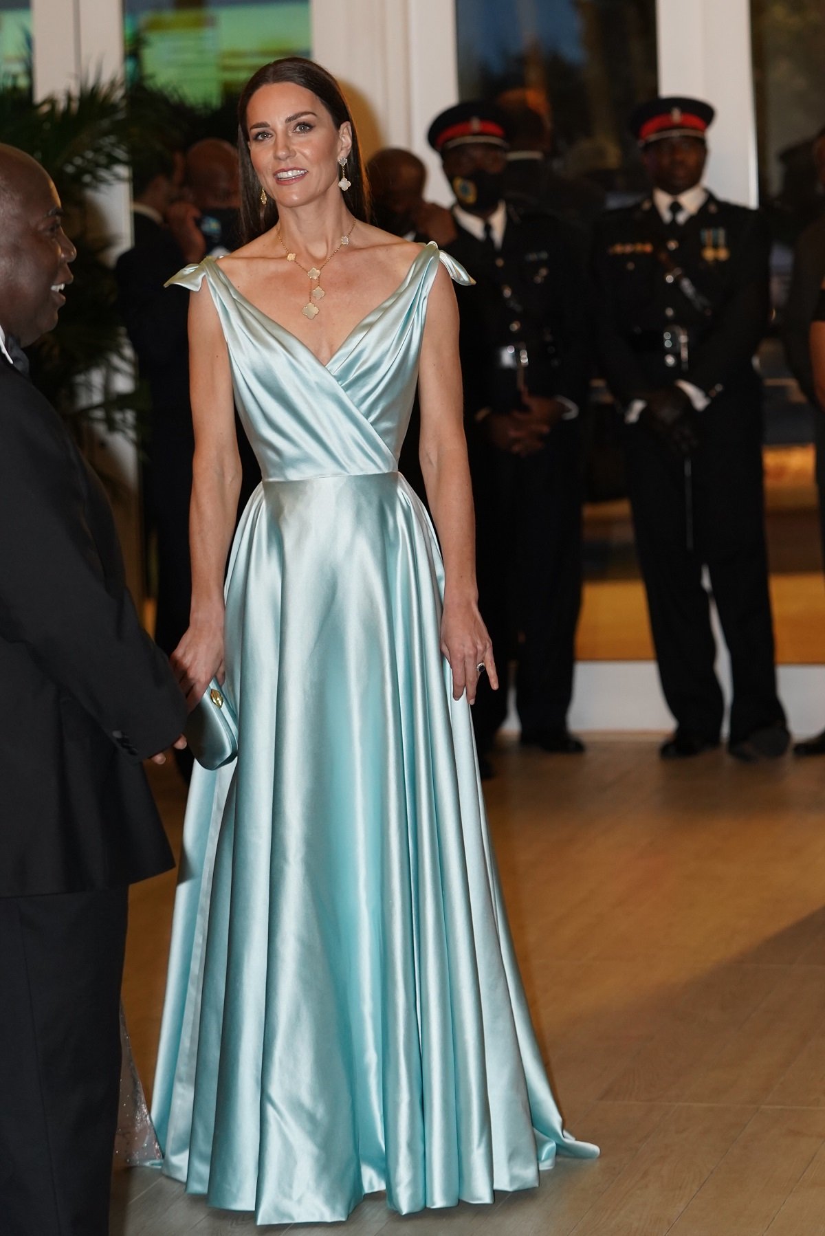 Kate Middleton attends a reception hosted by the Governor General at Baha Mar Resort in the Bahamas