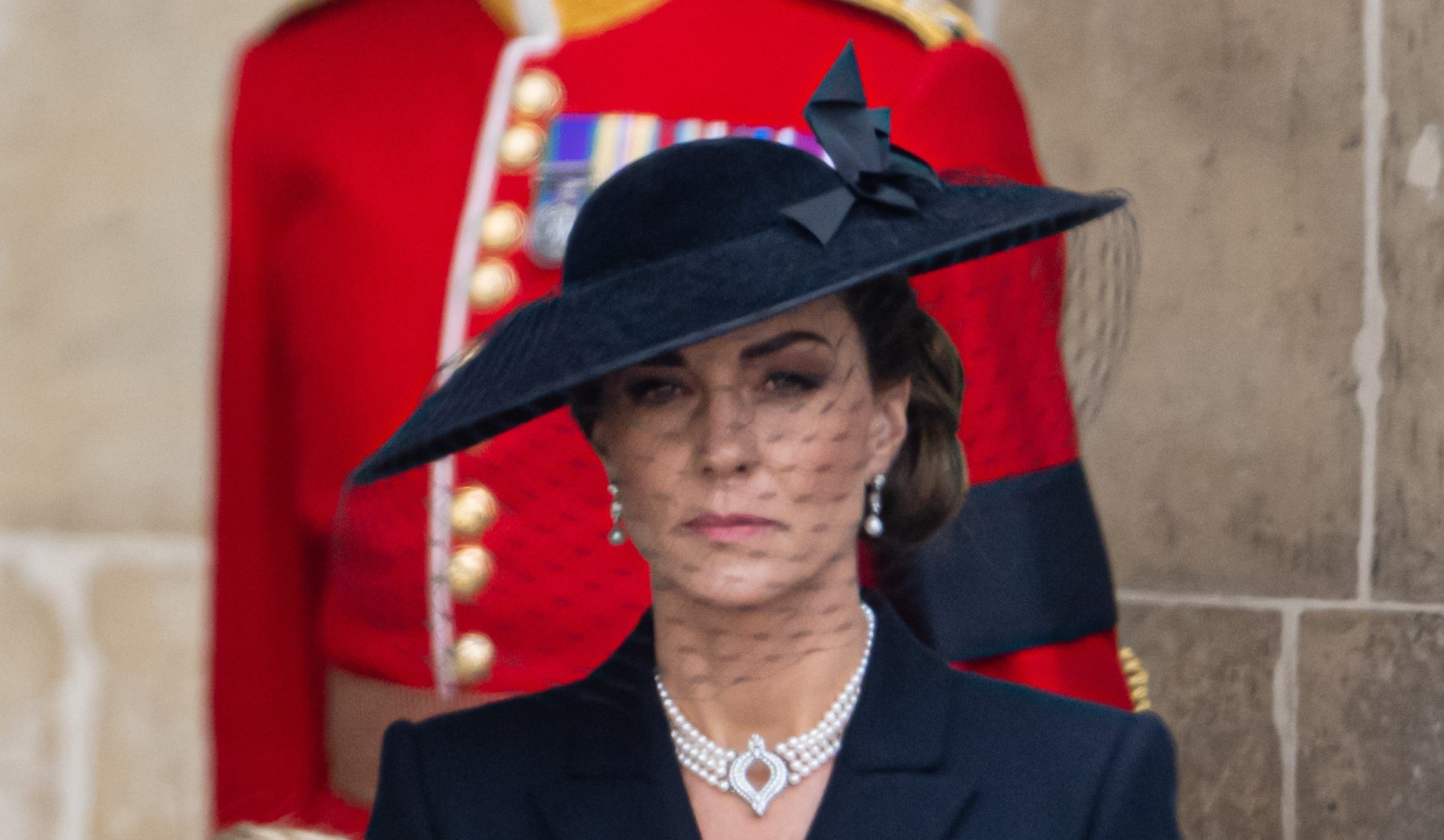 Kate Middleton photographed during the State Funeral of Queen Elizabeth II at Westminster Abbey