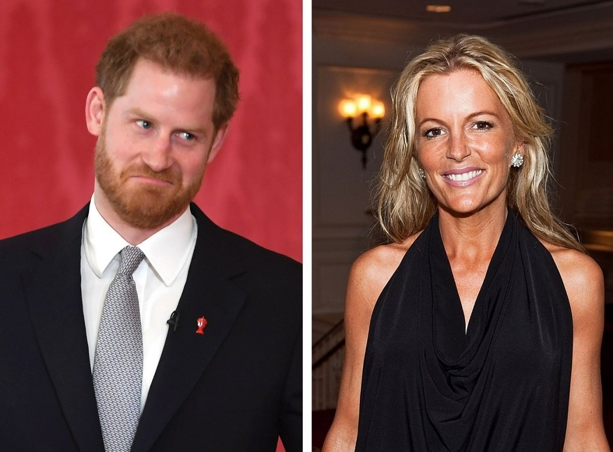 (L): Prince Harry host Rugby League World Cup, (R): Catherine Ommanney, who says she had a fling with the duke but doesn't think that will be in his memoir, at the premiere of 'The Real Housewives of D.C.' 