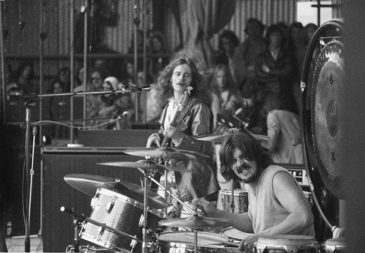 John Paul Jones (left) and John Bonham perform with Led Zeppelin in 1970. Jones hates one Zeppelin song because of Bonham's subpar drumming.