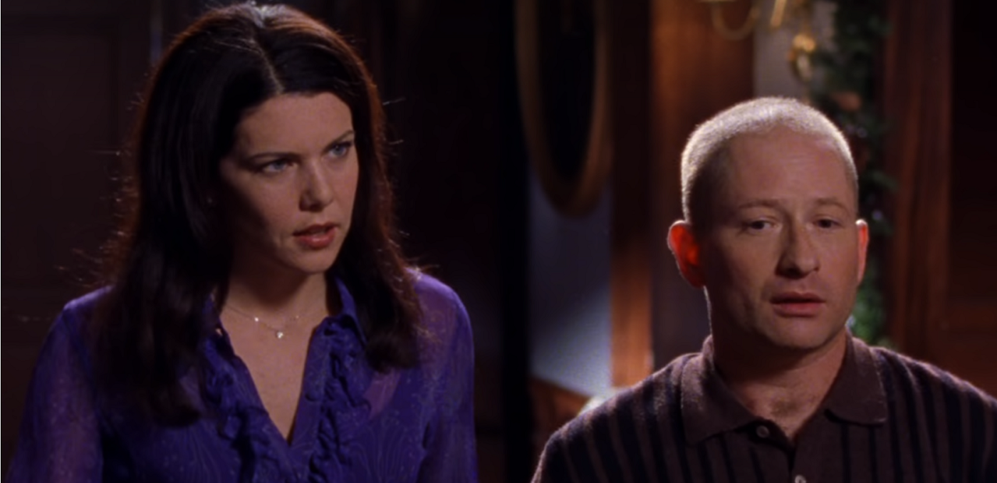 Lorelai Gilmore and Rune stand together in the Independence Inn in a season 2 episode of 'Gilmore Girls'. Rune is among the most hated 'Gilmore Girls' characters