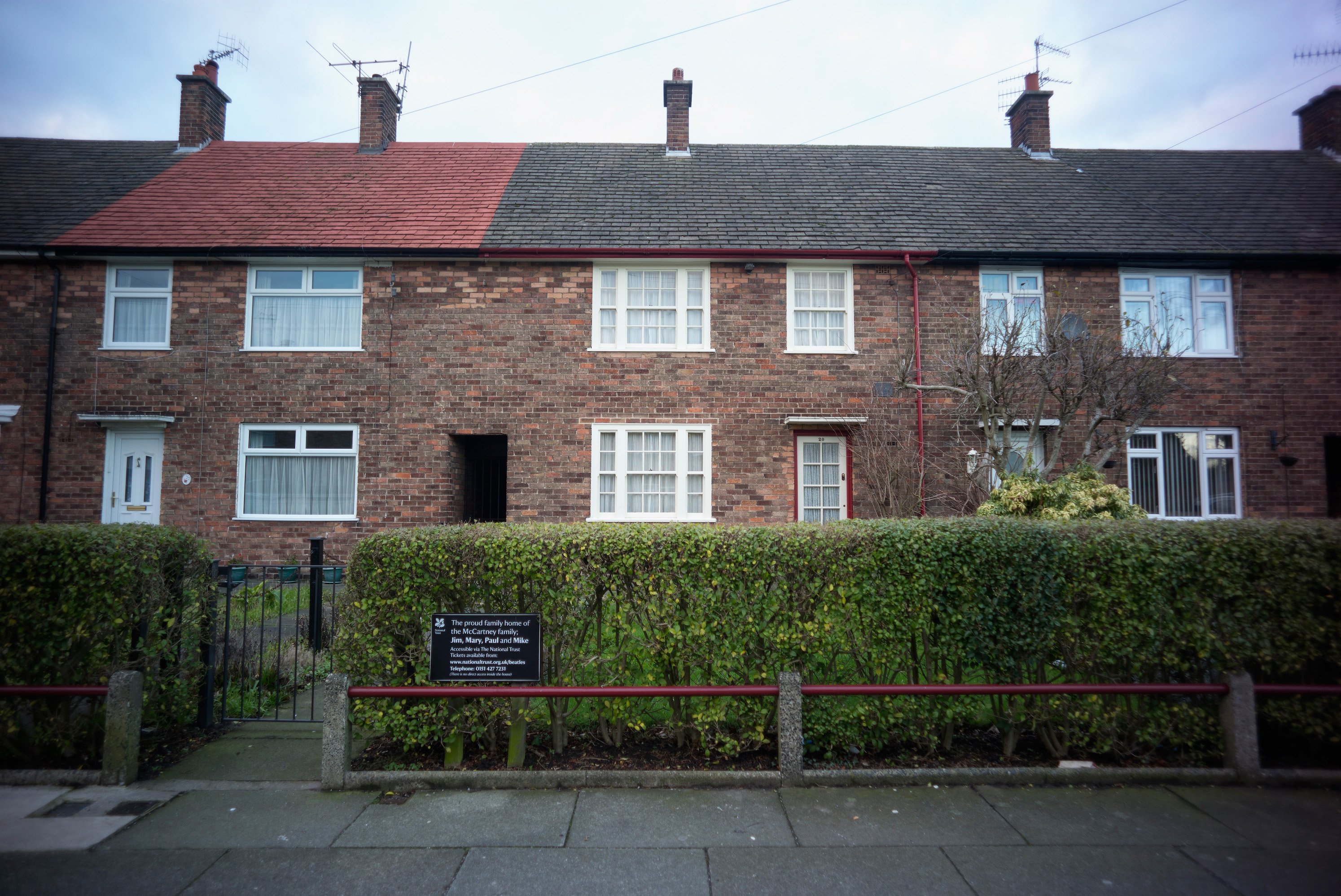 A picture of the childhood home of Paul McCartney in Liverpool