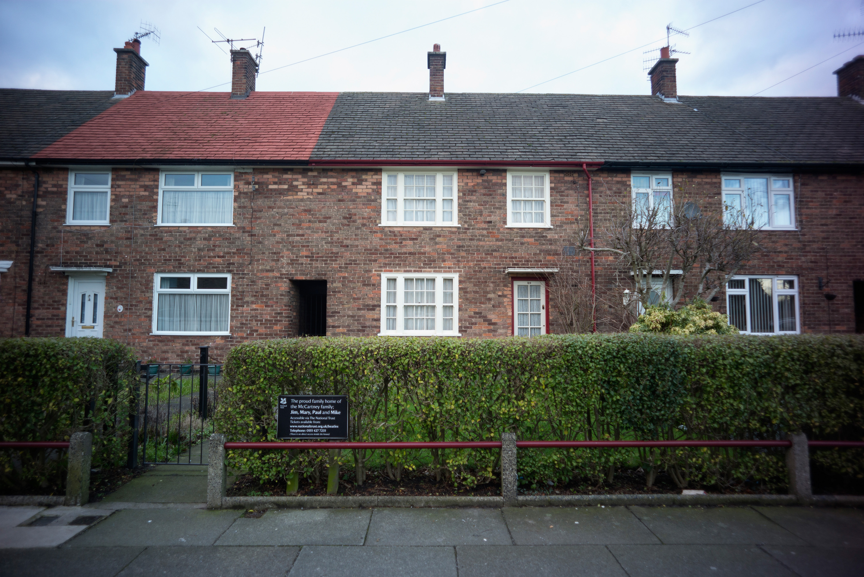 A picture of the childhood home of Paul McCartney in Liverpool