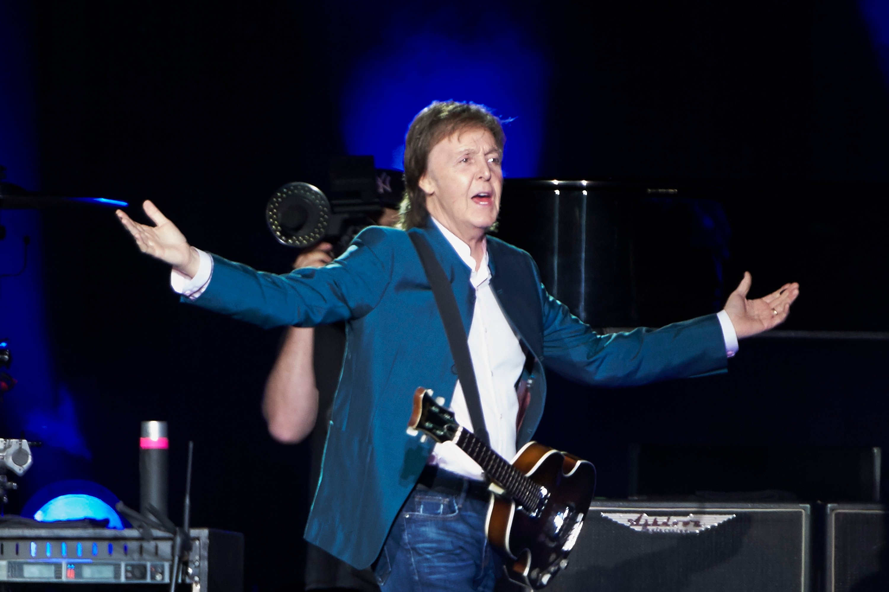 Paul McCartney performs at the Vicente Calderon stadium in Madrid, Spain