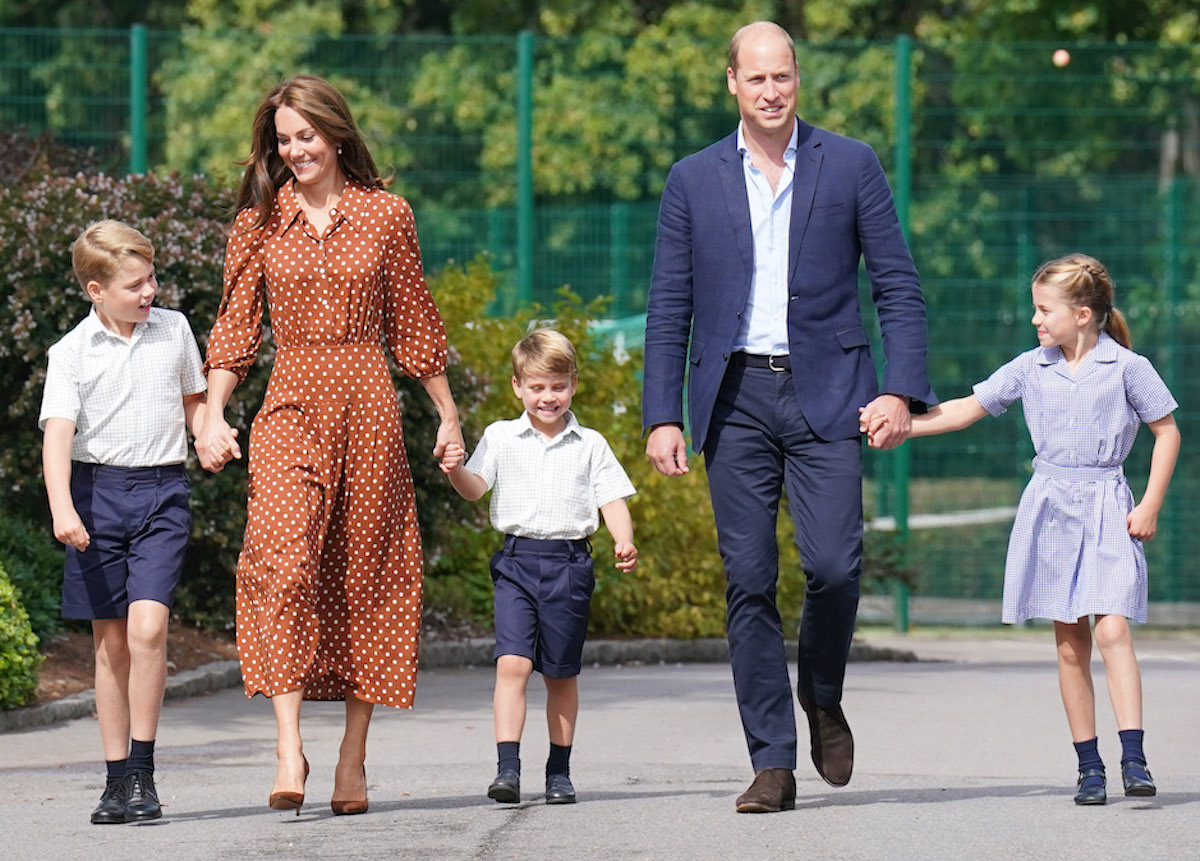 Prince George, Kate Middleton, Prince Louis, Prince William, and Princess Charlotte