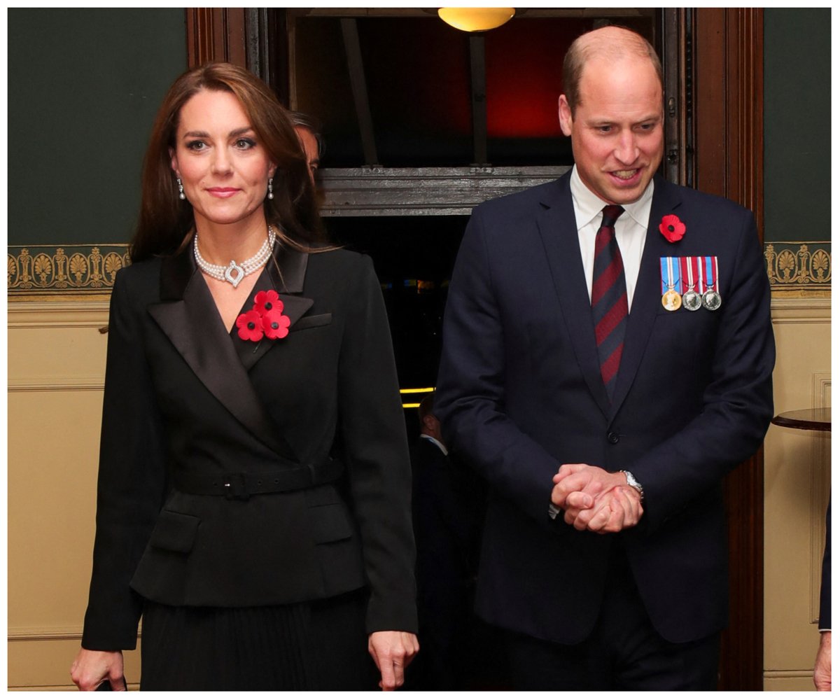Kate Middleton and Prince William walking together on Remembrance Sunday.