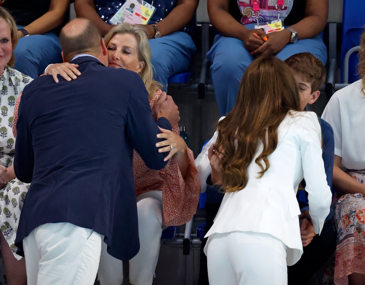 Prince William, Sophie Essex, who, according to body language expert Judi James hinted at crossing 'emotional gap with Kate Middleton and Prince William 2022 Commonwealth Games greeting, Kate Middleton, and James, Viscount Severn 