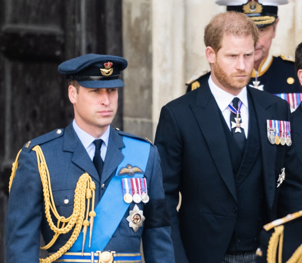 Prince William and Prince Harry at Queen Elizabeth II's state funeral