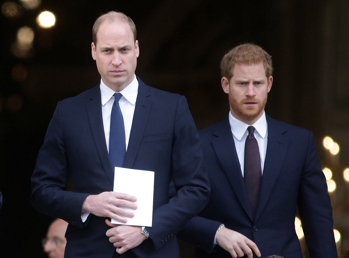 Prince William and Prince Harry leave after attending the Grenfell Tower National Memorial Service